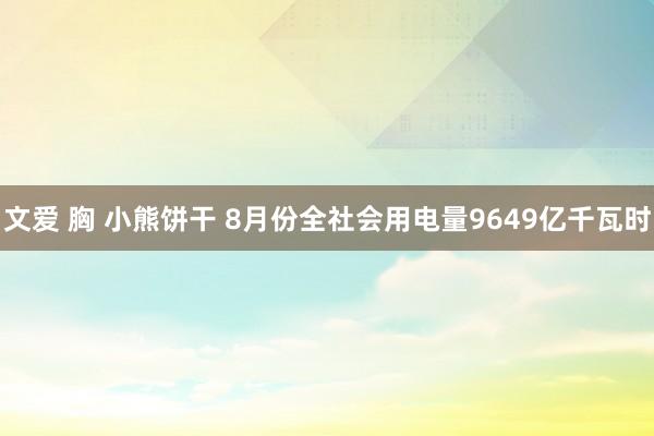 文爱 胸 小熊饼干 8月份全社会用电量9649亿千瓦时