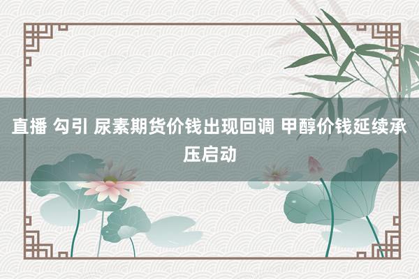 直播 勾引 尿素期货价钱出现回调 甲醇价钱延续承压启动