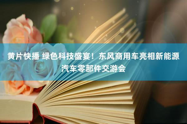 黄片快播 绿色科技盛宴！东风商用车亮相新能源汽车零部件交游会