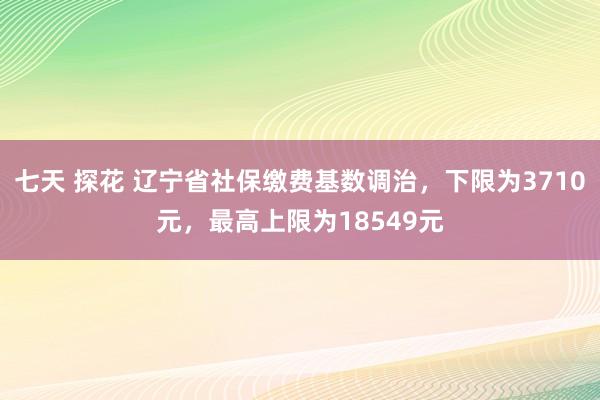 七天 探花 辽宁省社保缴费基数调治，下限为3710元，最高上限为18549元