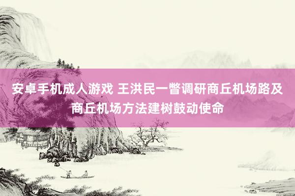 安卓手机成人游戏 王洪民一瞥调研商丘机场路及商丘机场方法建树鼓动使命