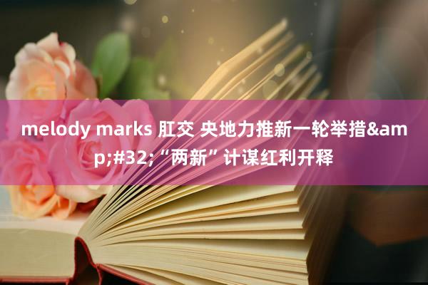 melody marks 肛交 央地力推新一轮举措&#32;“两新”计谋红利开释