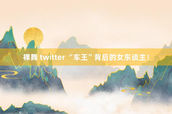 裸舞 twitter “车王”背后的女东谈主！