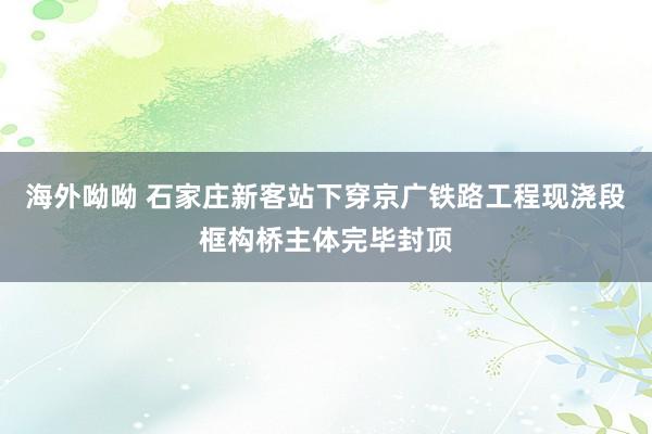 海外呦呦 石家庄新客站下穿京广铁路工程现浇段框构桥主体完毕封顶