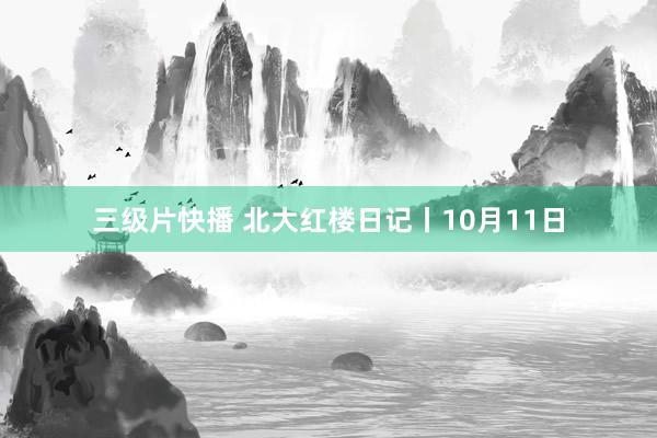 三级片快播 北大红楼日记丨10月11日