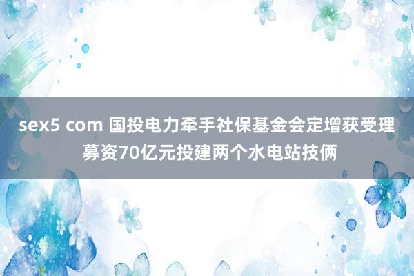 sex5 com 国投电力牵手社保基金会定增获受理 募资70亿元投建两个水电站技俩