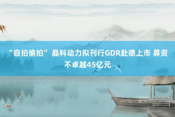 “自拍偷拍” 晶科动力拟刊行GDR赴德上市 募资不卓越45亿元