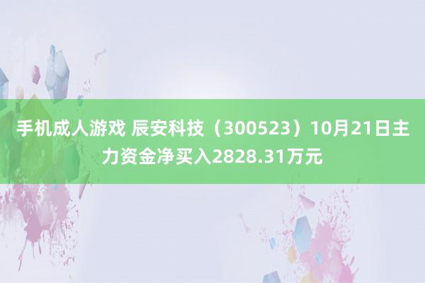 手机成人游戏 辰安科技（300523）10月21日主力资金净买入2828.31万元