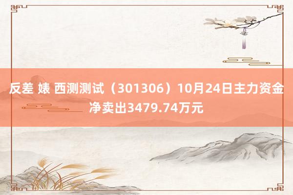 反差 婊 西测测试（301306）10月24日主力资金净卖出3479.74万元