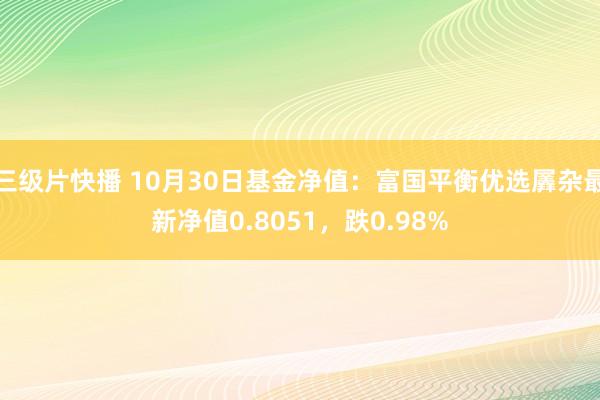 三级片快播 10月30日基金净值：富国平衡优选羼杂最新净值0.8051，跌0.98%