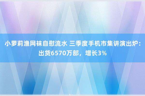 小萝莉渔网袜自慰流水 三季度手机市集讲演出炉：出货6570万部，增长3%