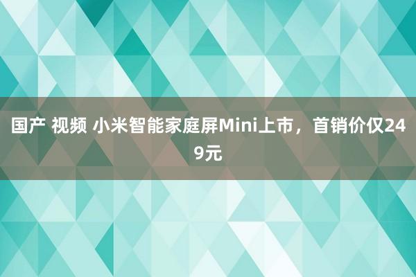 国产 视频 小米智能家庭屏Mini上市，首销价仅249元