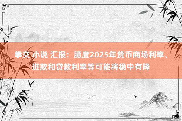 拳交 小说 汇报：臆度2025年货币商场利率、进款和贷款利率等可能将稳中有降