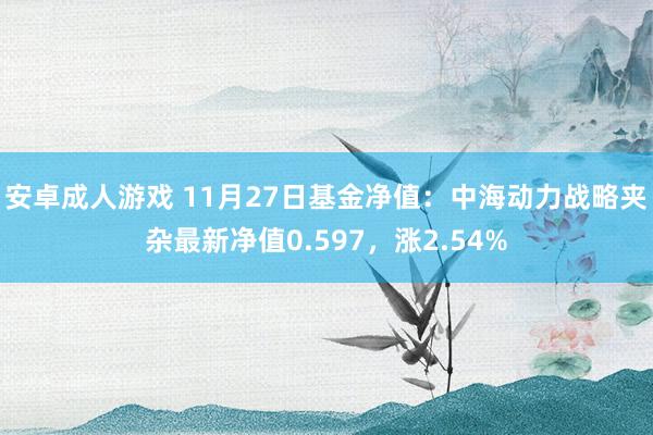 安卓成人游戏 11月27日基金净值：中海动力战略夹杂最新净值0.597，涨2.54%