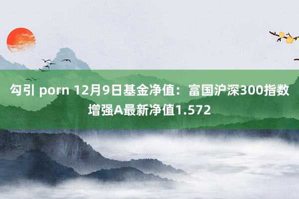 勾引 porn 12月9日基金净值：富国沪深300指数增强A最新净值1.572