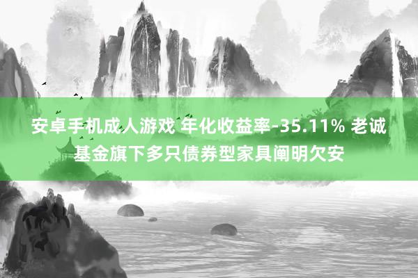 安卓手机成人游戏 年化收益率-35.11% 老诚基金旗下多只债券型家具阐明欠安