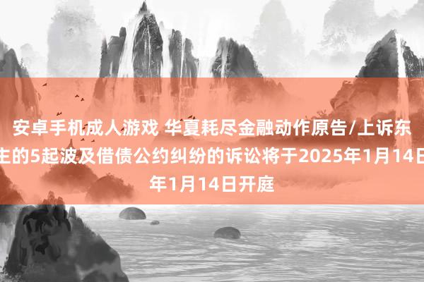 安卓手机成人游戏 华夏耗尽金融动作原告/上诉东说念主的5起波及借债公约纠纷的诉讼将于2025年1月14日开庭